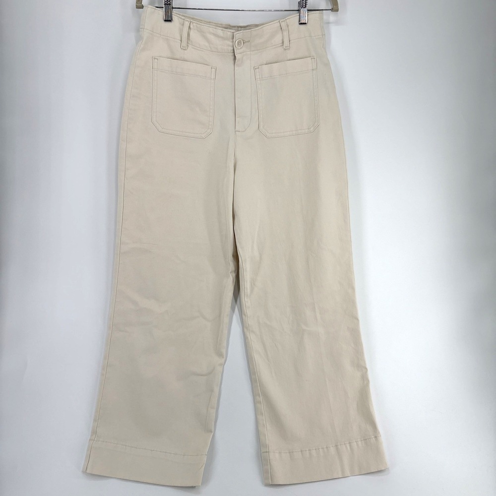 Bagatelle Collection Wide Leg Utility Pants Womens 12 Tan Khaki High Rise Patch